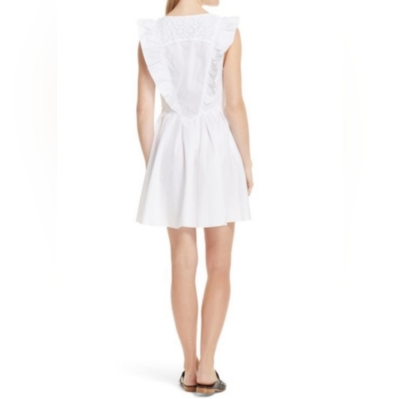Free People Women Half Moon Crochet Ruffle Embroidered Dress In White - Picture 3 of 8